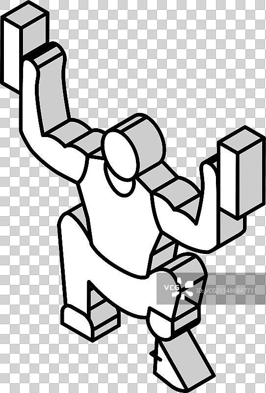 残疾运动员力量举2.5D图标图片素材