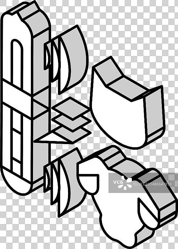 家养动物芯片植入2.5D图标图片素材