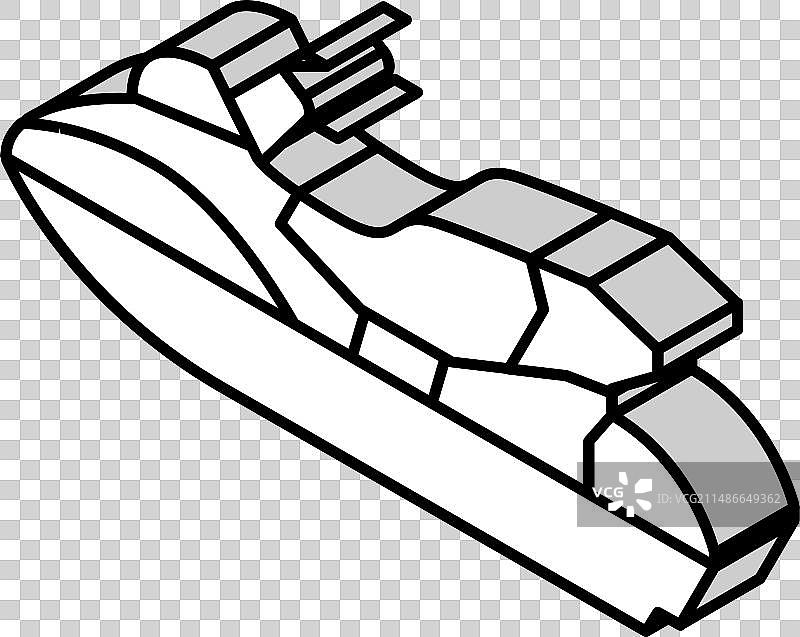 个人水上摩托艇等距图标图片素材