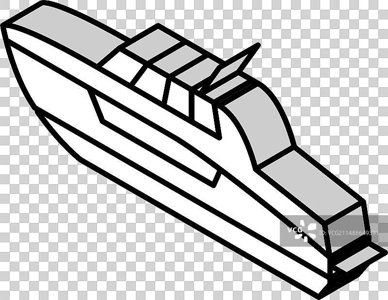 单体游艇2.5D图标图片素材