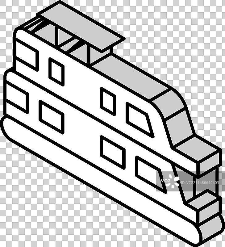 2.5D房屋船等距图标图片素材