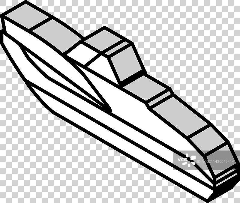 带小舱室的船只2.5D图标图片素材