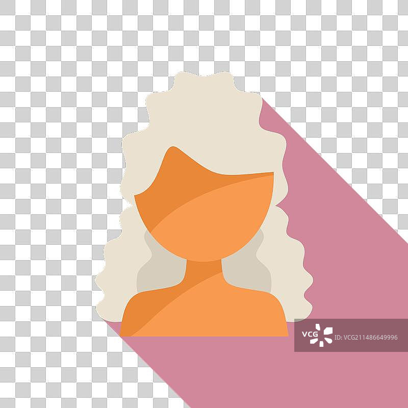 长卷发图标扁平女性时尚图片素材