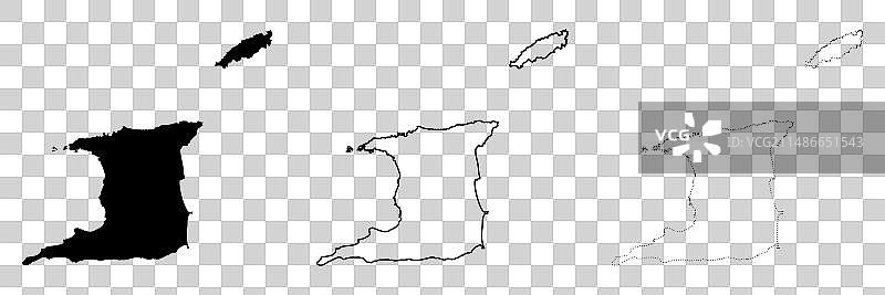 特立尼达和多巴哥国家地图轮廓图片素材