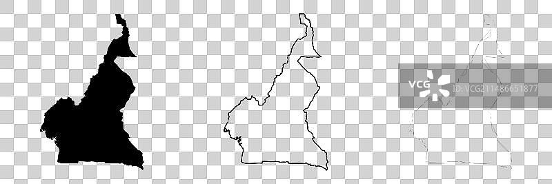 喀麦隆国家地图轮廓图片素材