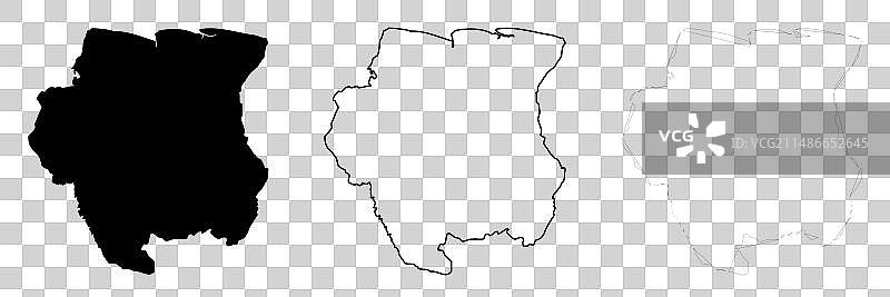 苏里南国家地图轮廓图片素材