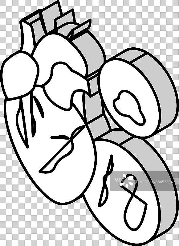 心丝虫病2.5D图标图片素材