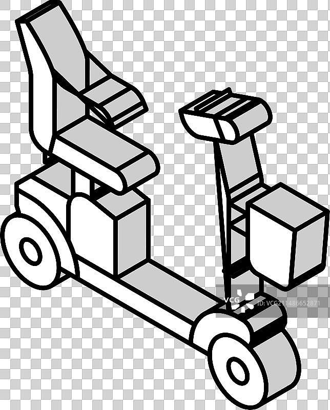 医疗代步车2.5D图标图片素材