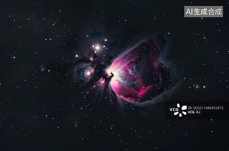 【AI数字艺术】夜空中星星的低角度观察图片素材