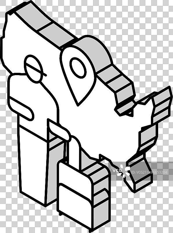 美国旅游2.5D图标图片素材