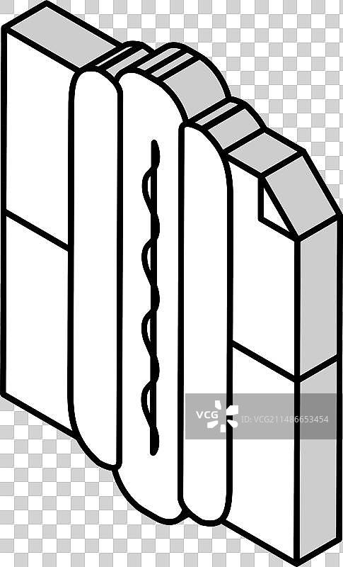 街头小吃热狗2.5D图标图片素材