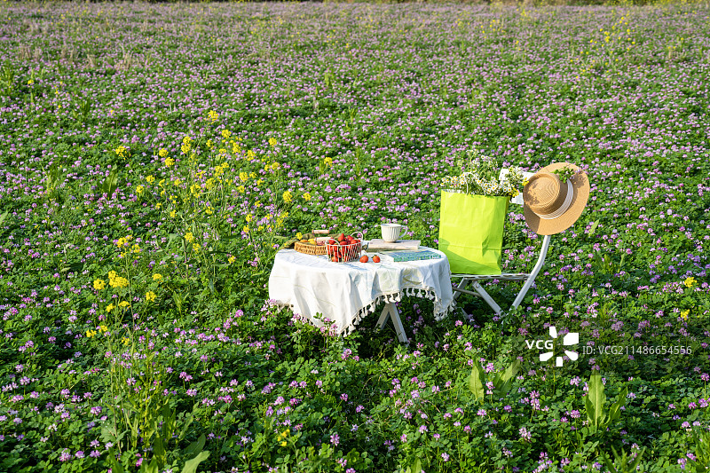 华泰你中间放着桌椅和书籍图片素材