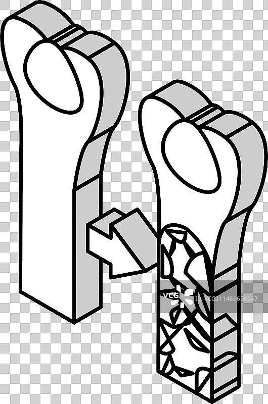 骨质疏松症骨骼疾病2.5D图标图片素材