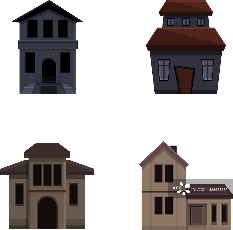 废弃房屋图标卡通图案图片素材