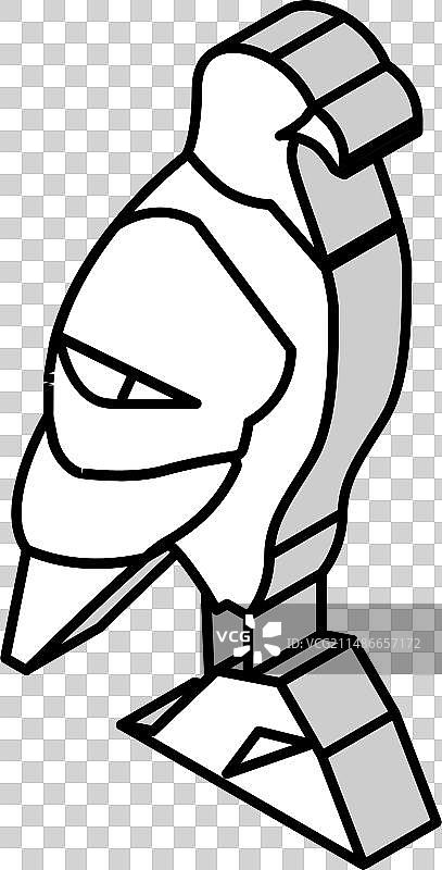 动物园等距视角鹰鸟图标图片素材