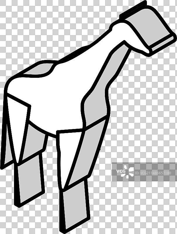 动物园里的长颈鹿动物2.5D图标图片素材