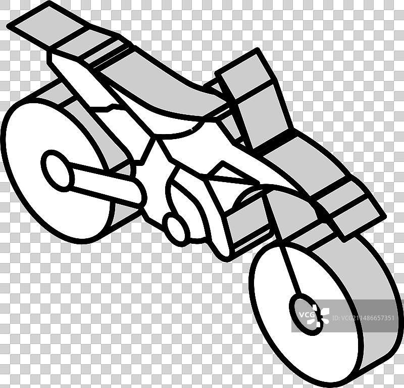 双运动耐力赛摩托车2.5D图标图片素材