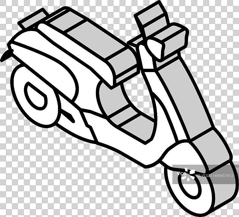 通勤者迷你等距图标图片素材