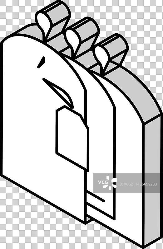 干洗店中的洁净衣物2.5D插画图片素材