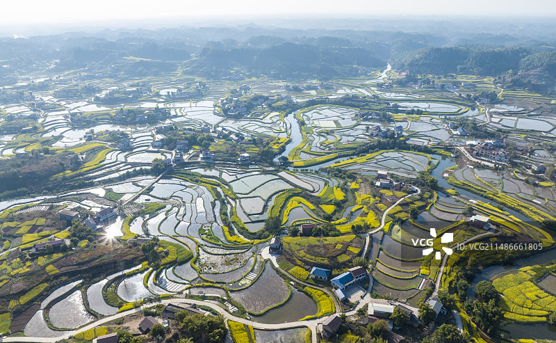 春天的田野——四川 宜宾 翠屏区 永兴镇 梯田图片素材