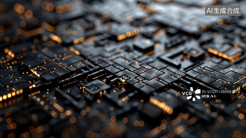 【AI数字艺术】计算机电路板全帧拍摄图片素材