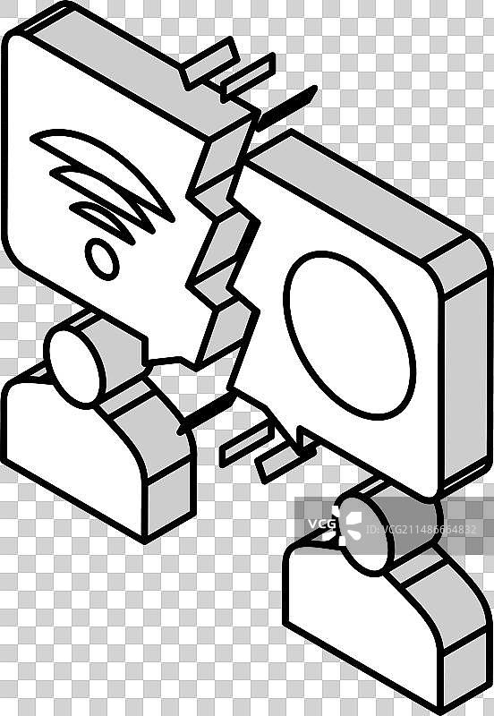 数字鸿沟等距图标图片素材