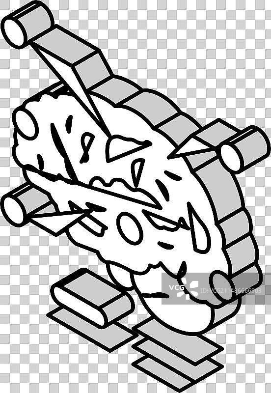 神经创伤学健康研究2.5D图标图片素材