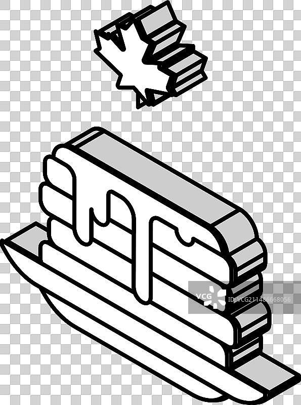 枫糖浆煎饼2.5D图标图片素材