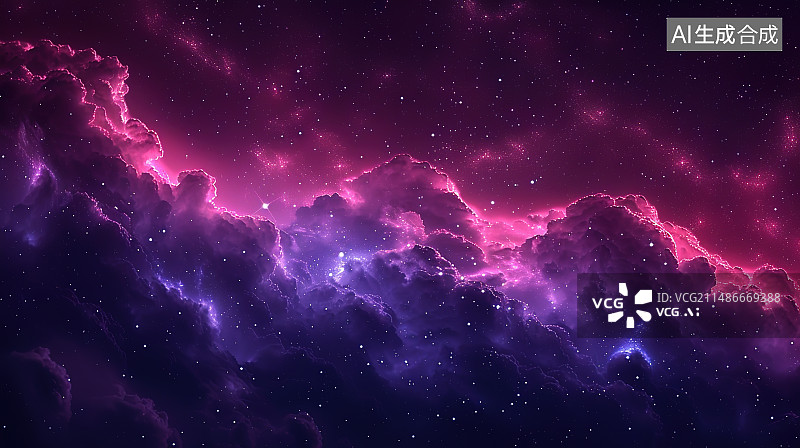 【AI数字艺术】夜晚星空背景下的树木图片素材