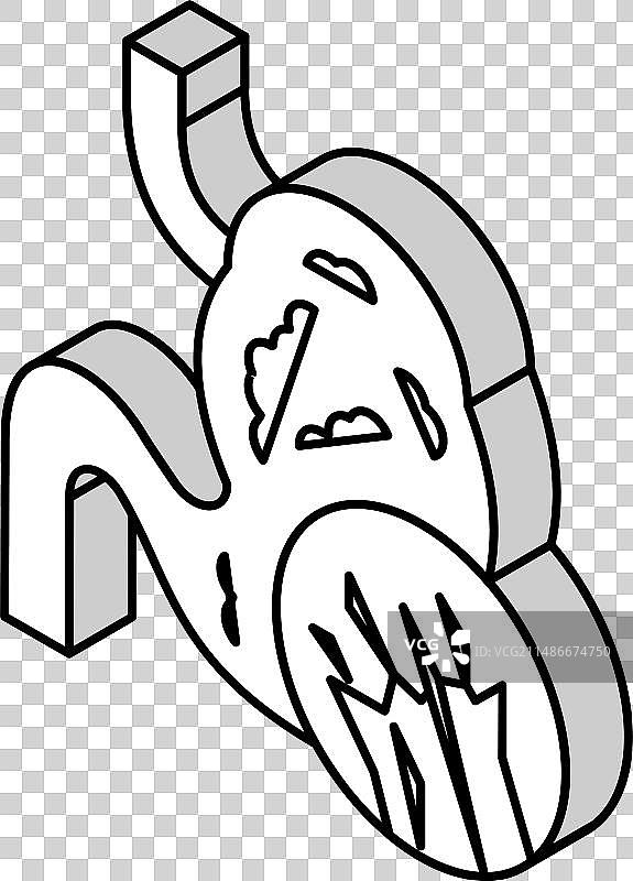 腹部肿胀间皮瘤2.5D图标图片素材