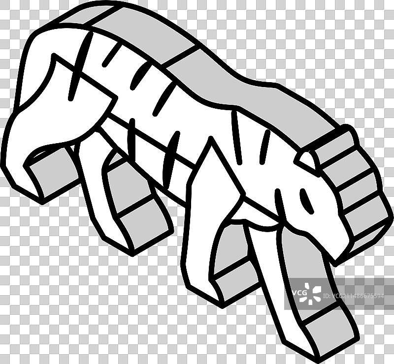 动物园老虎动物2.5D图标图片素材