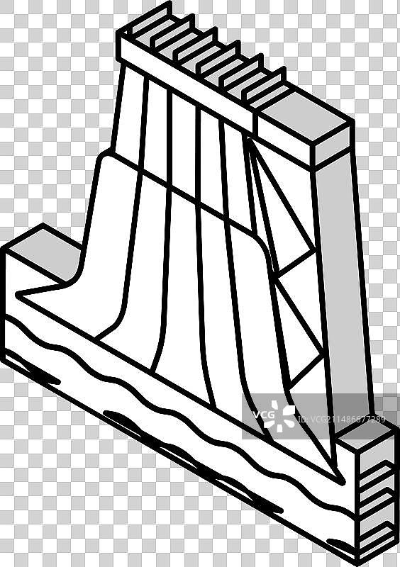 水上滑梯2.5D图标图片素材