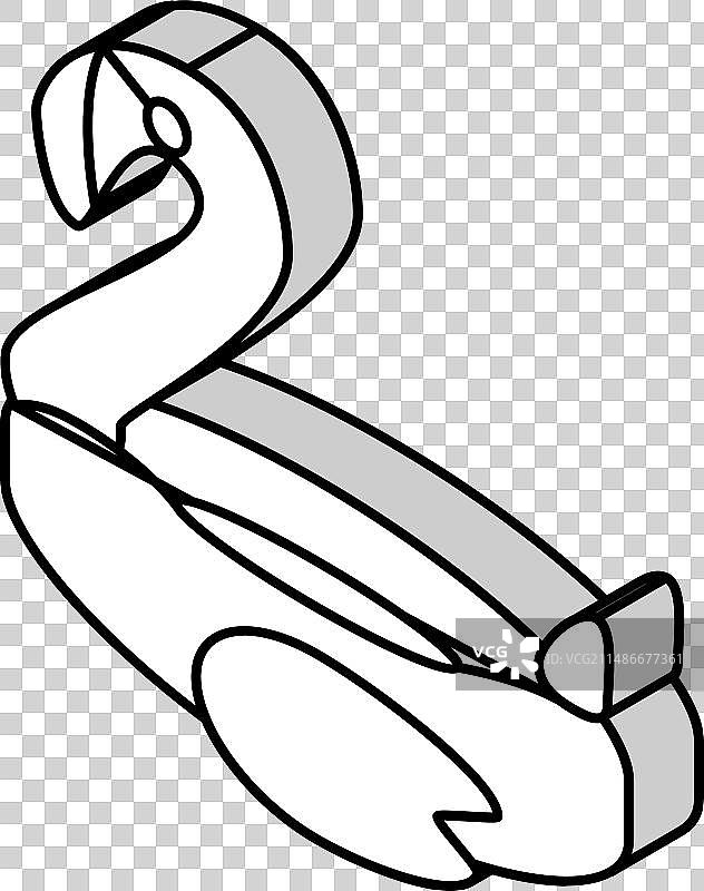 火烈鸟充气床垫2.5D图标图片素材