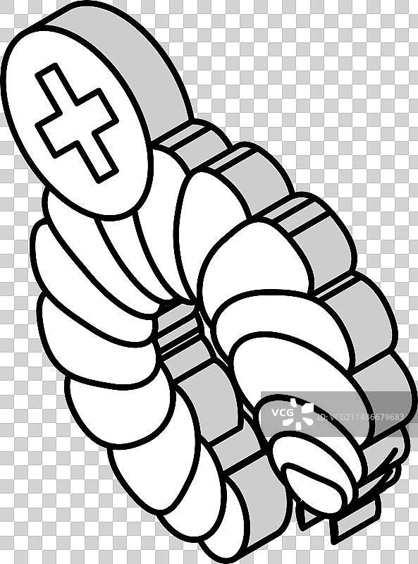 除木蠹虫2.5D图标图片素材