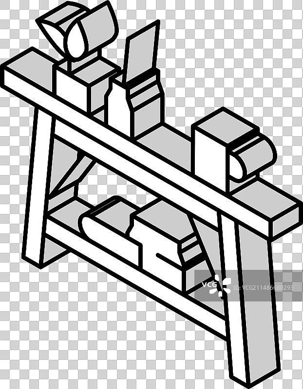 咖啡桌家具2.5D图标图片素材