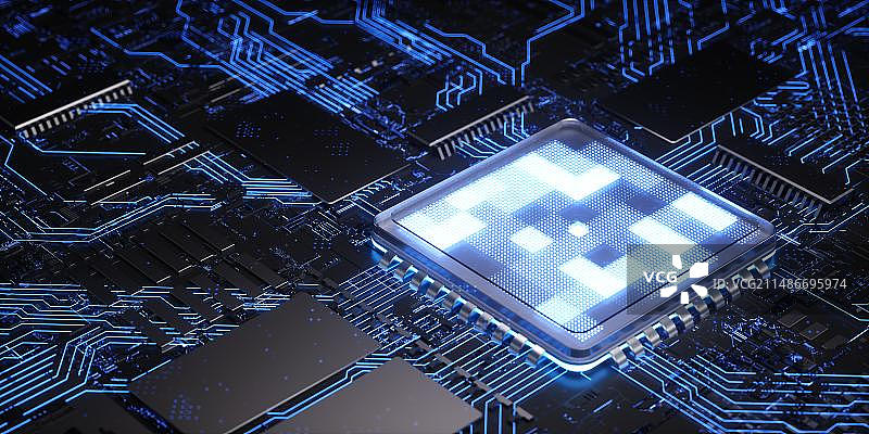 蓝色科技智能芯片创意图图片素材