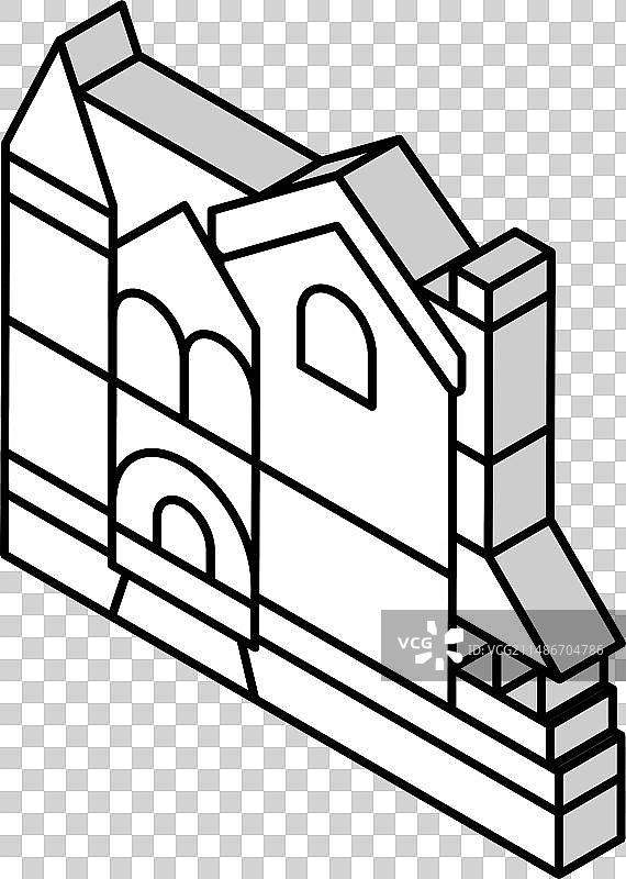 维多利亚房屋2.5D图标图片素材