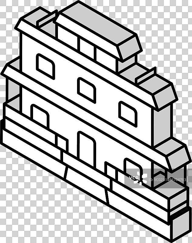 工匠小屋2.5D图标图片素材