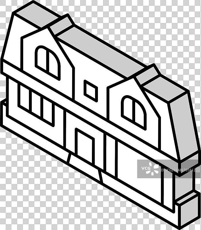 2.5D独立式住宅等距图标图片素材
