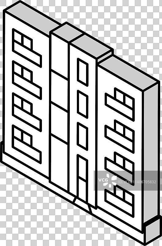 公寓房屋2.5D图标图片素材