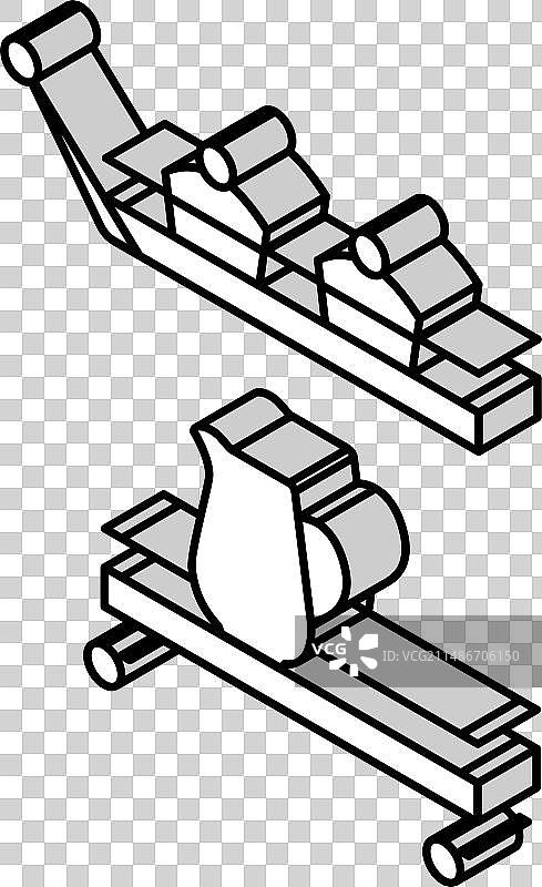 2.5D行李车吧台等距图标图片素材