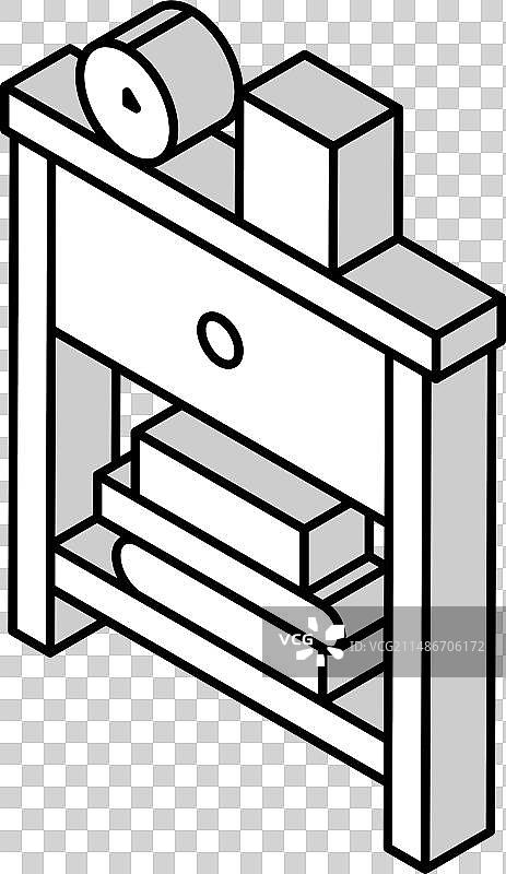 床头柜家具2.5D图标图片素材