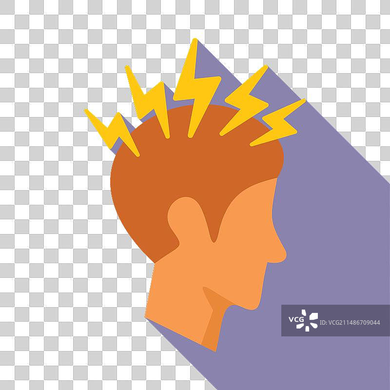 头脑风暴眩晕扁平图标图片素材