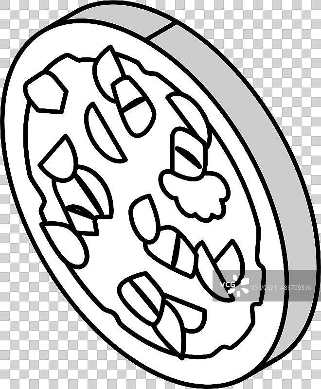 三文鱼沙拉2.5D图标图片素材