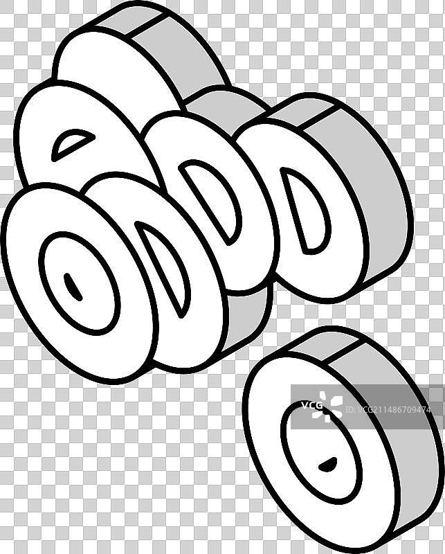 鸡蛋三文鱼2.5D图标图片素材