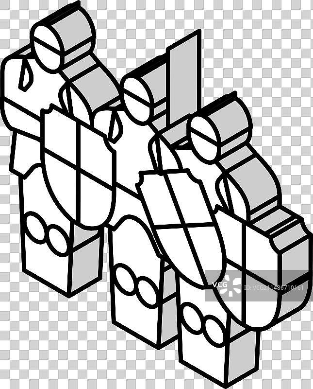 中世纪军队2.5D图标图片素材