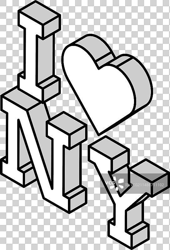 我爱纽约2.5D图标图片素材