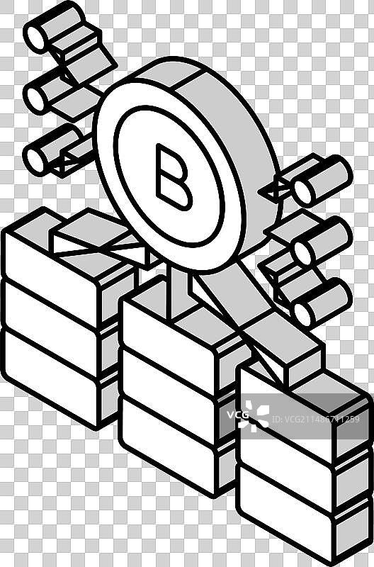 加密货币采矿2.5D图标图片素材