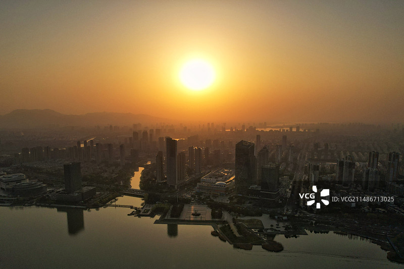 宜兴东汣城市航拍图片素材