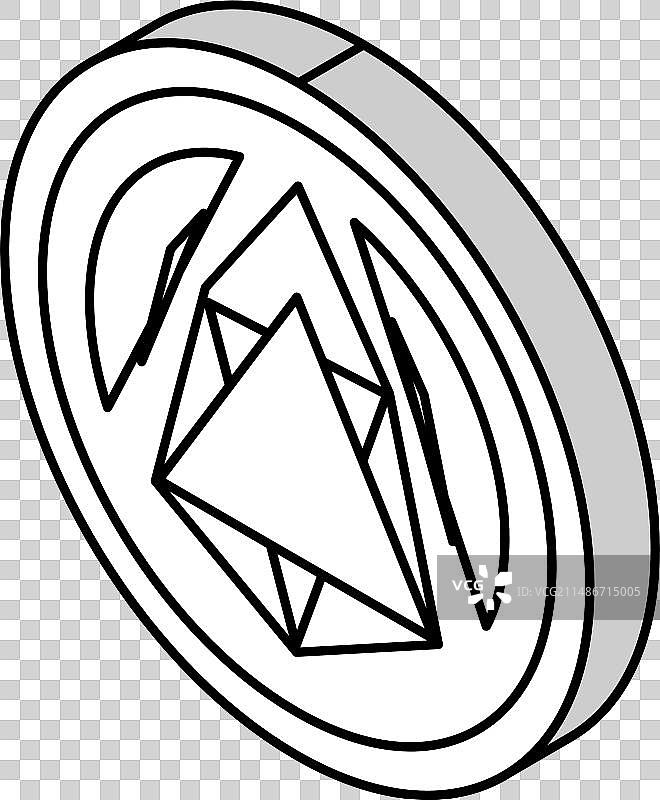 狗狗币加密货币等距图标图片素材